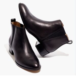 Madewell The Carina Black Leather Chelsea Boots | Women’s Size 6